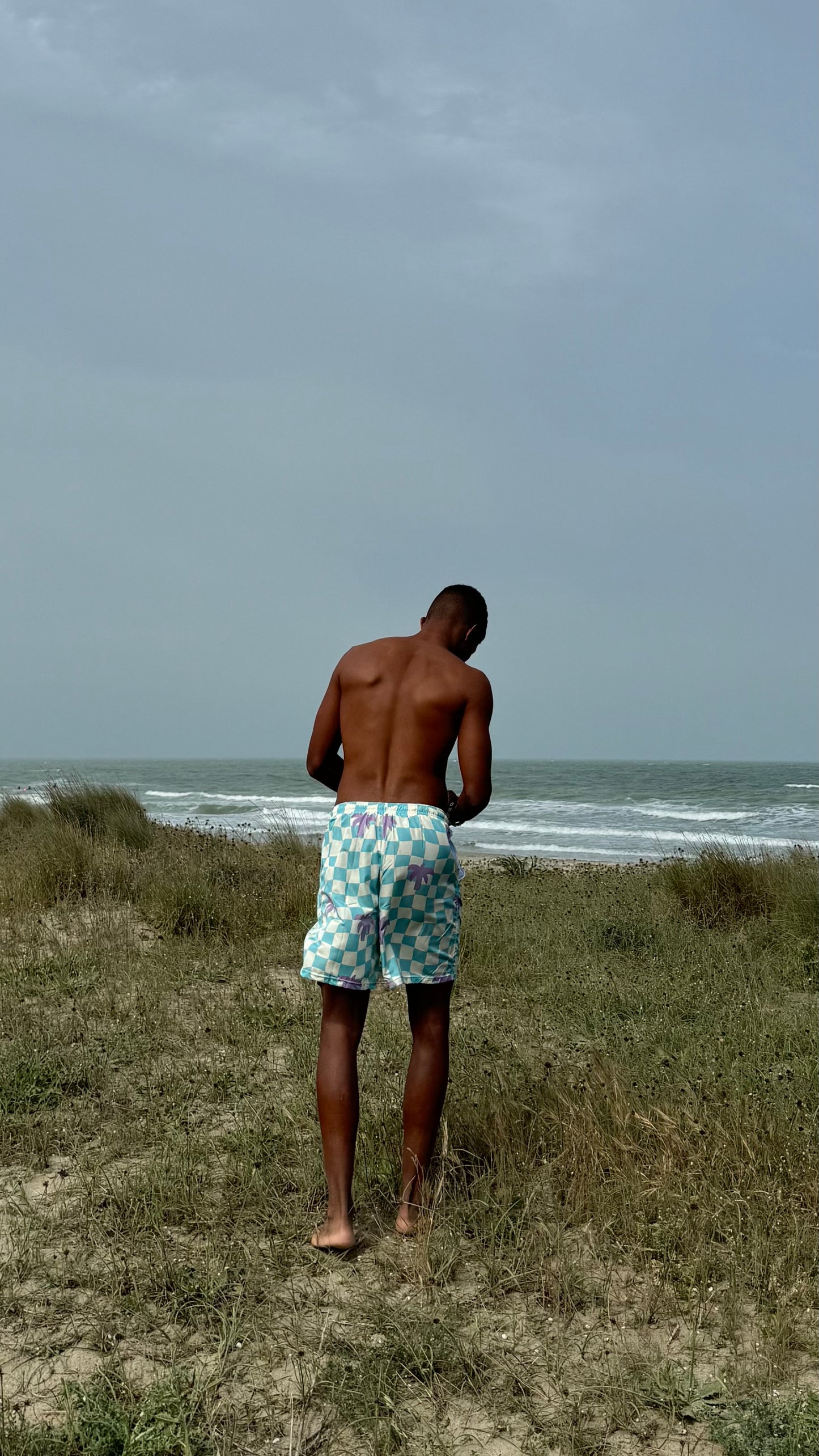 Short Mare Check Azul