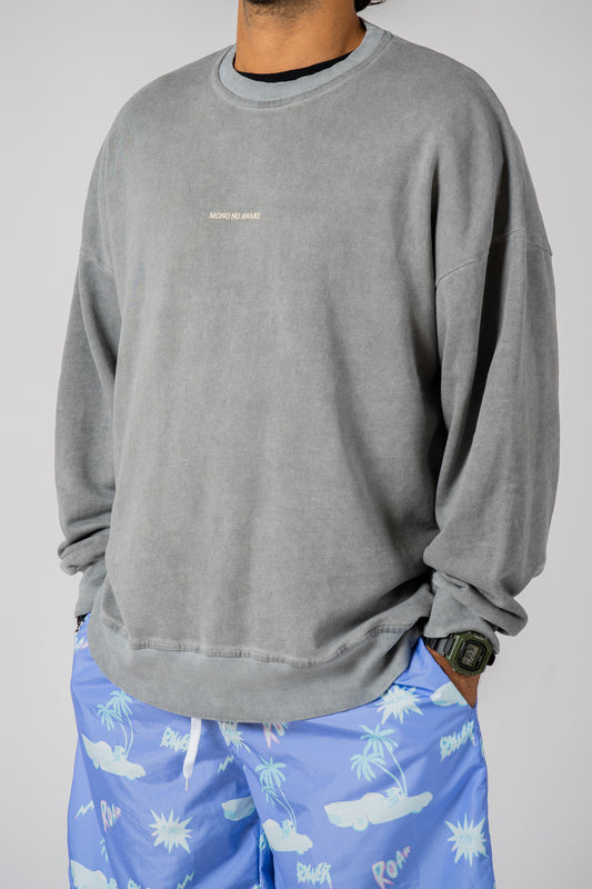Felpa Girocollo Stonewash grigio Art
