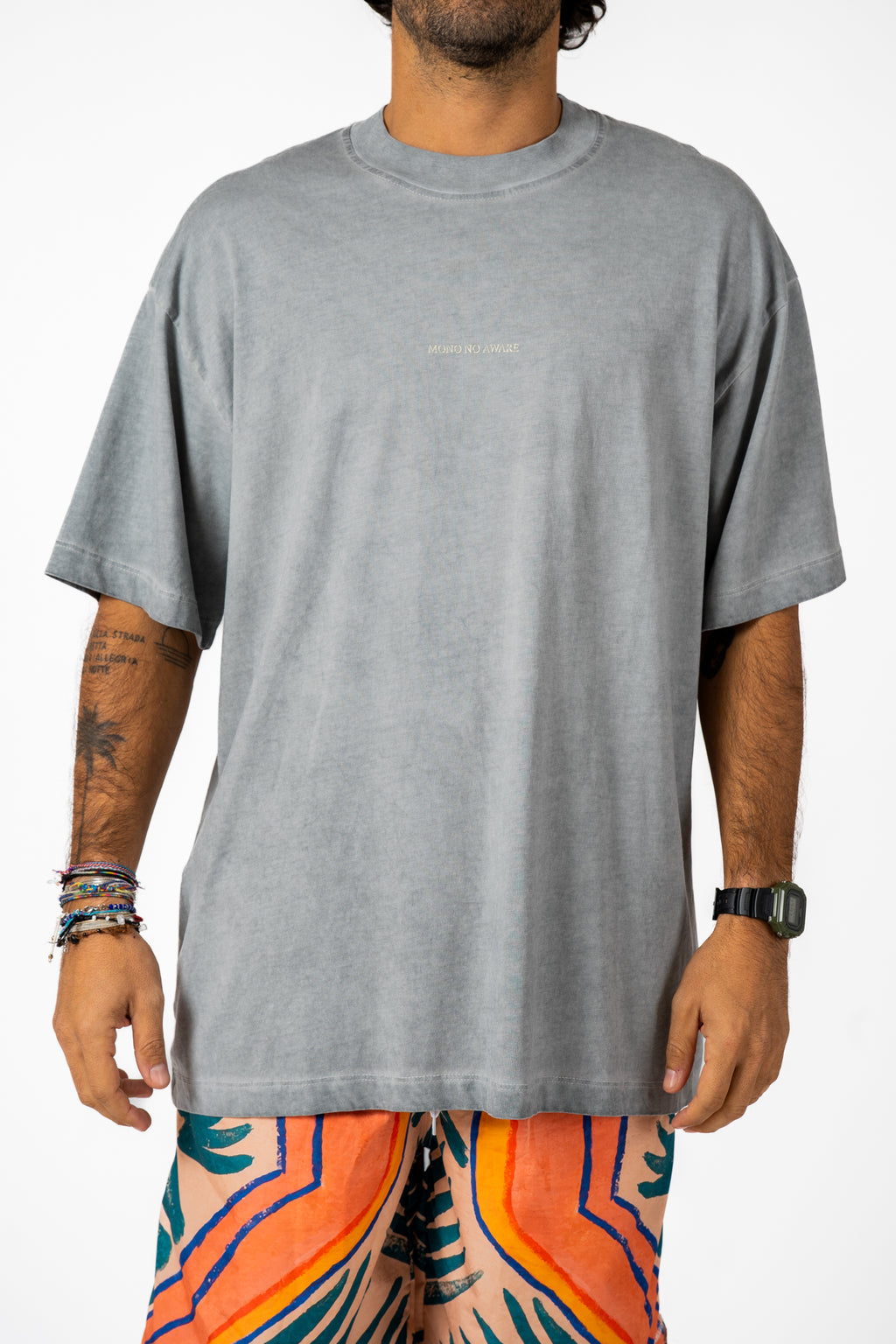 T-shirt Oversize Art Grigio Stonewash