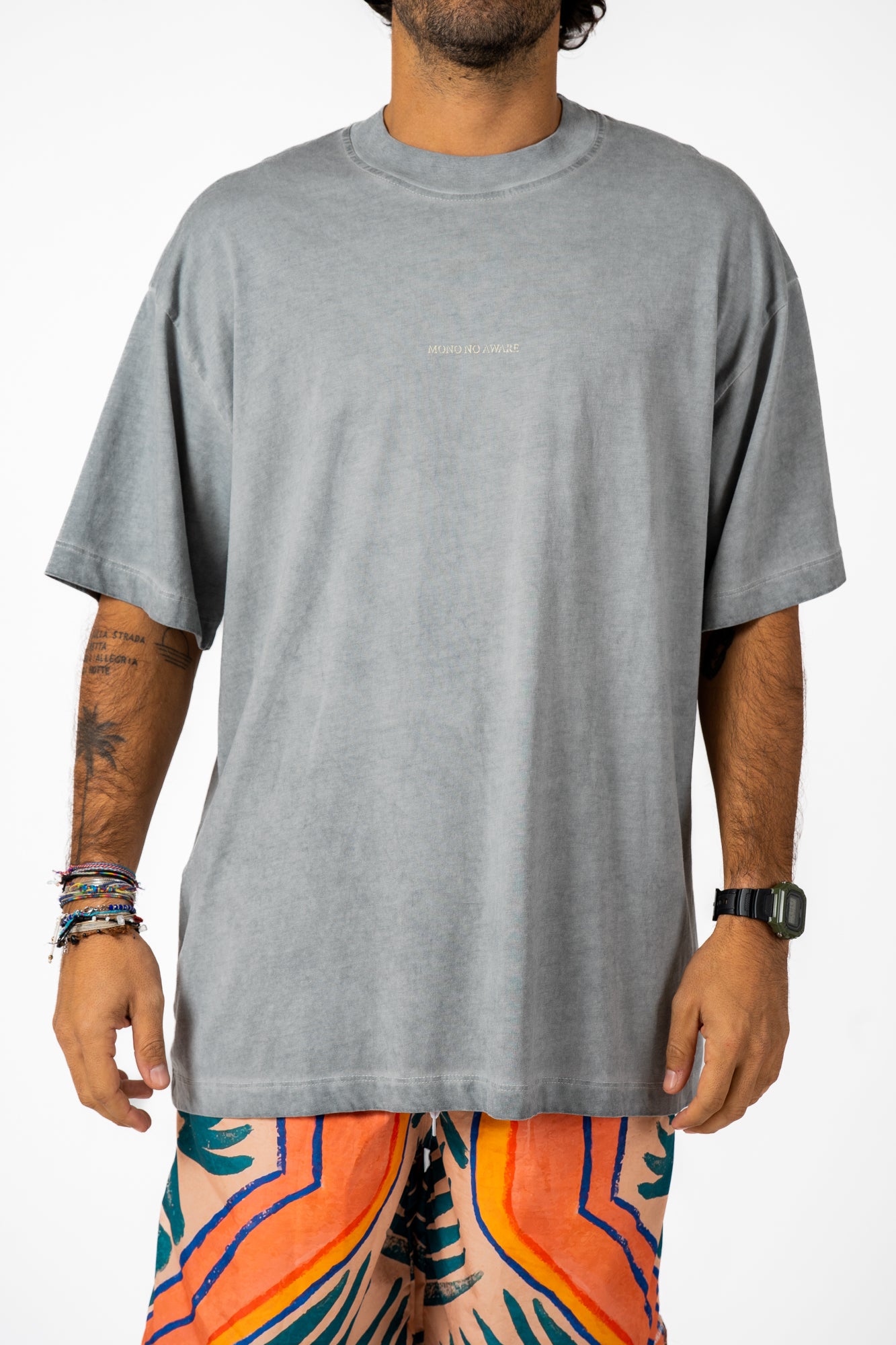 T-shirt Oversize Art Grigio Stonewash