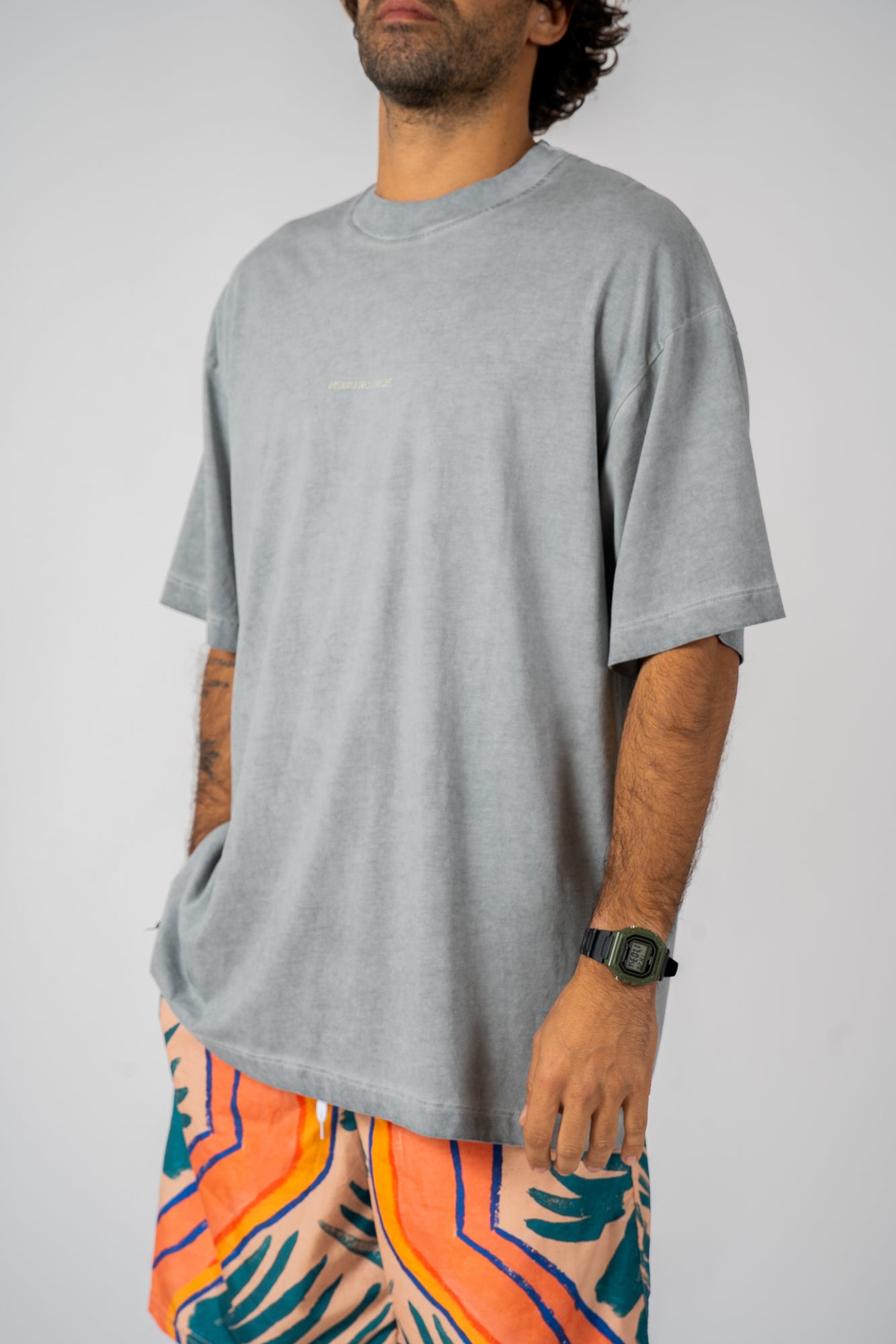 T-shirt Oversize Art Grigio Stonewash